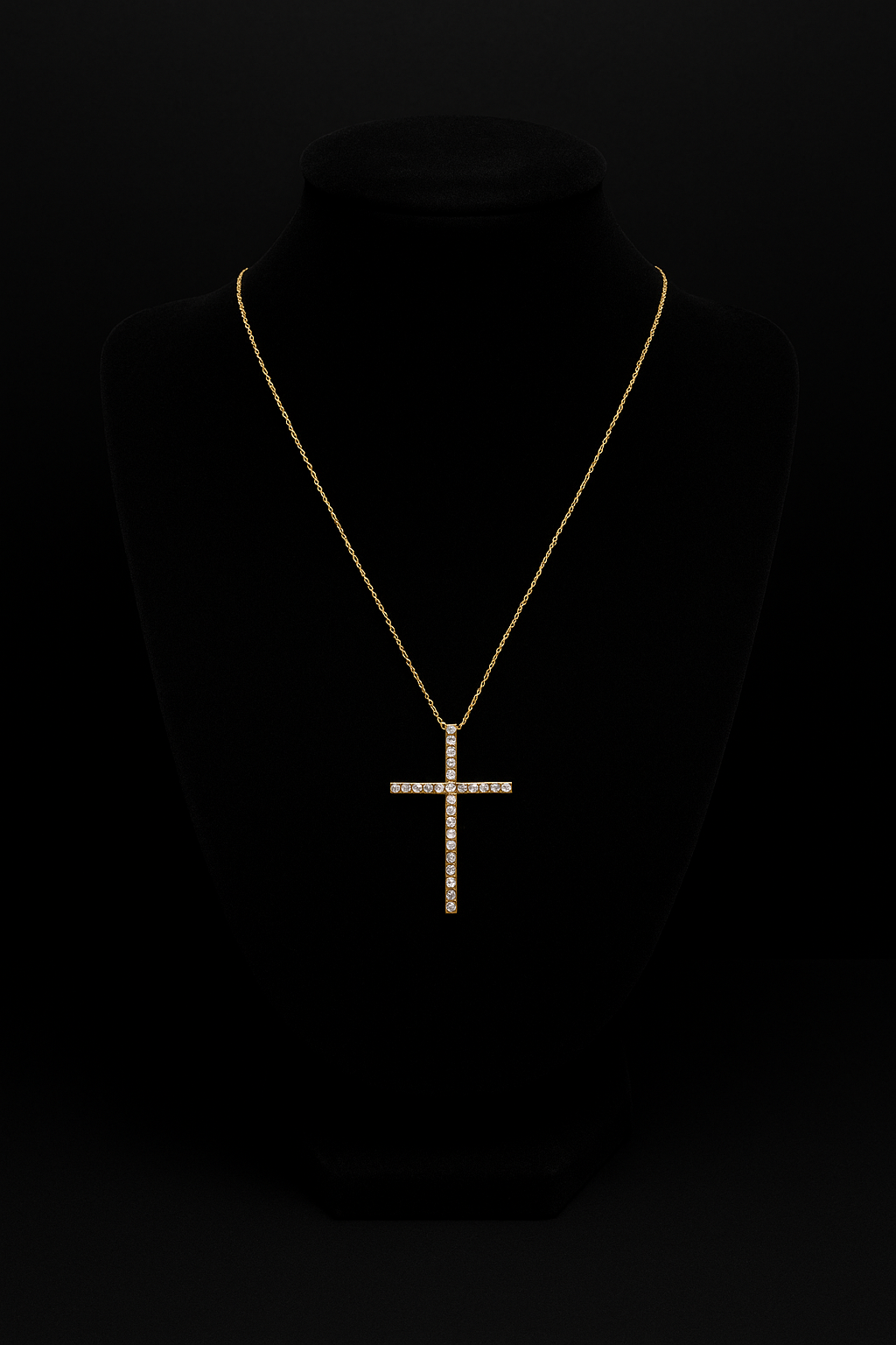 Gold Cross Pendant with Chain – 16mm
