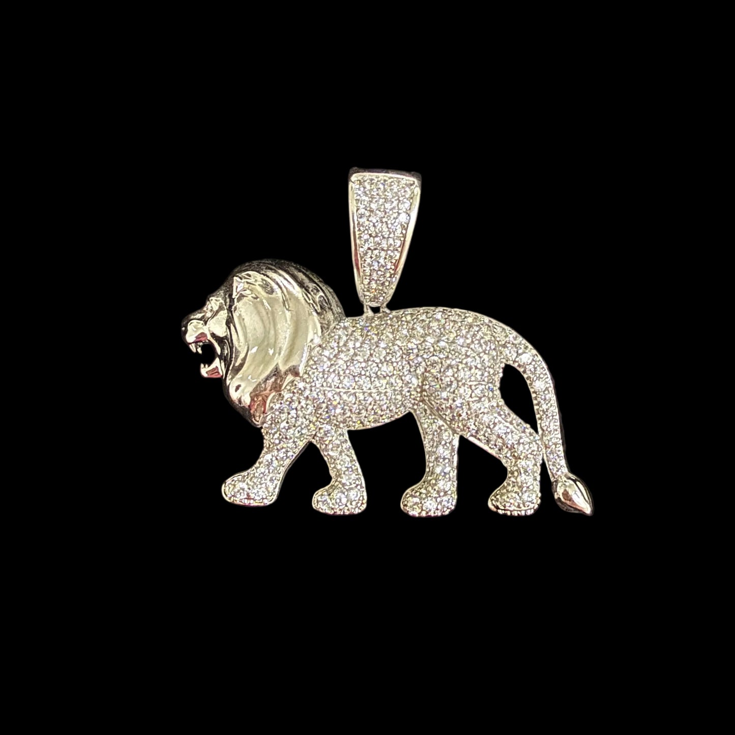 Lion King Pendant – Iced Out Silver Pendant