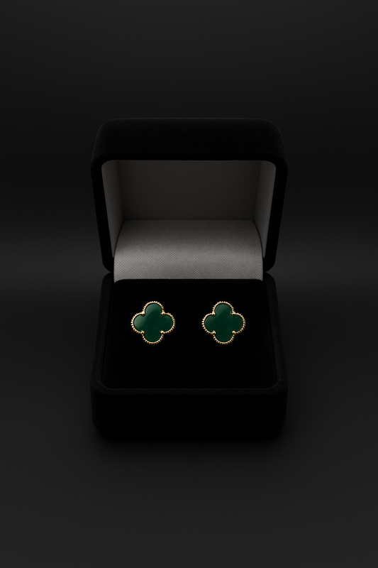 Clover Stud Earrings – Green