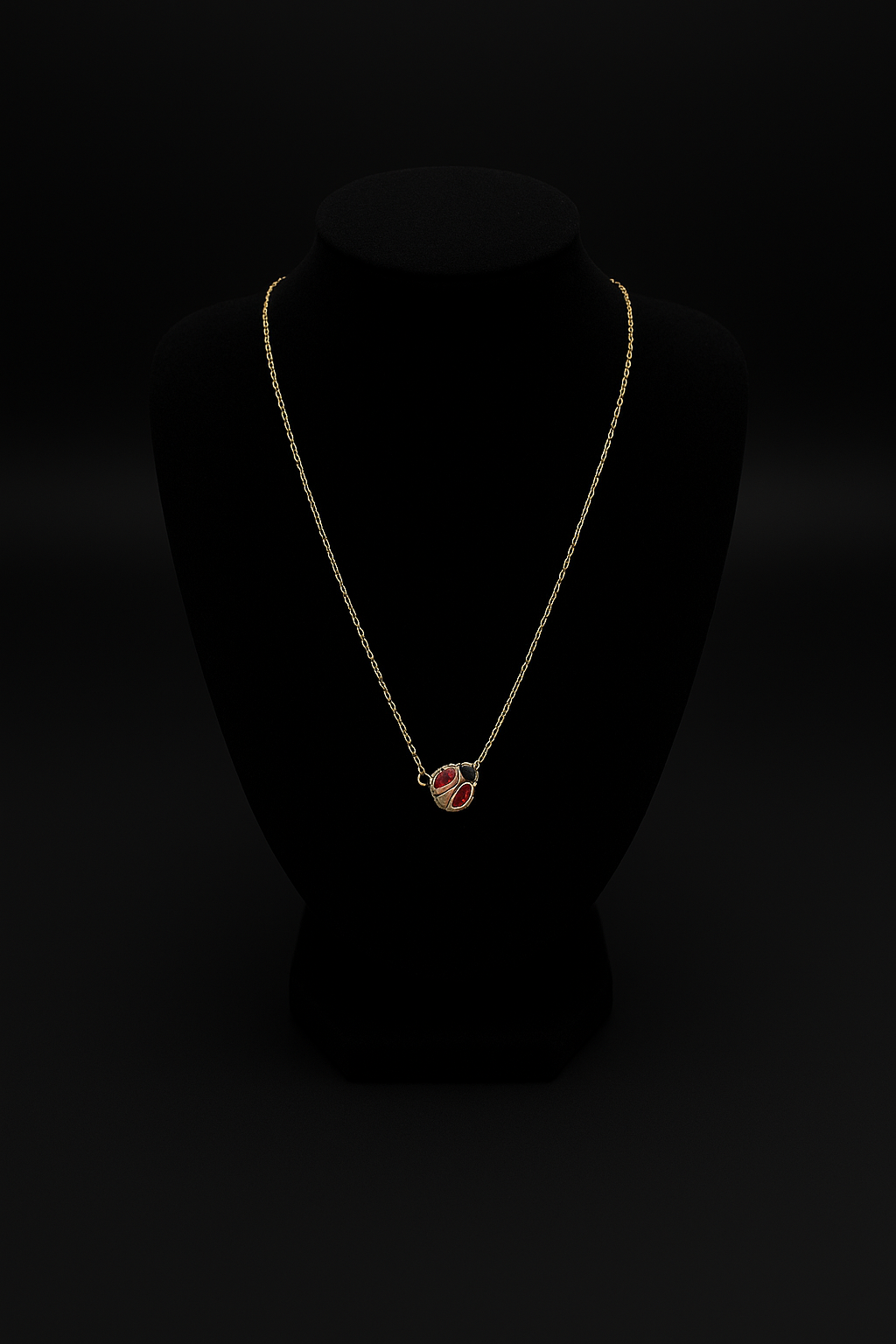 Ladybug Necklace 10k Gold