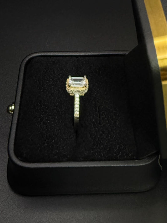 10K Gold Halo Engagement Ring