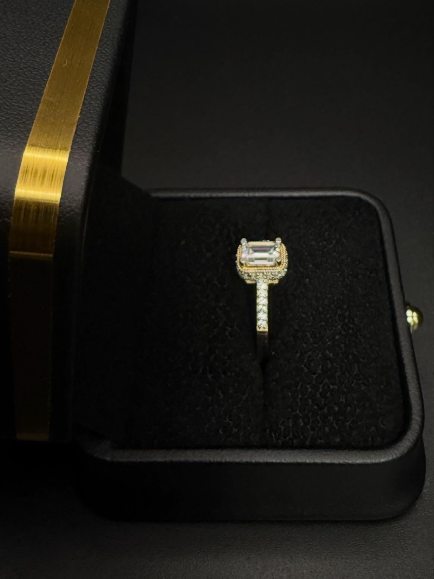 10K Gold Halo Engagement Ring
