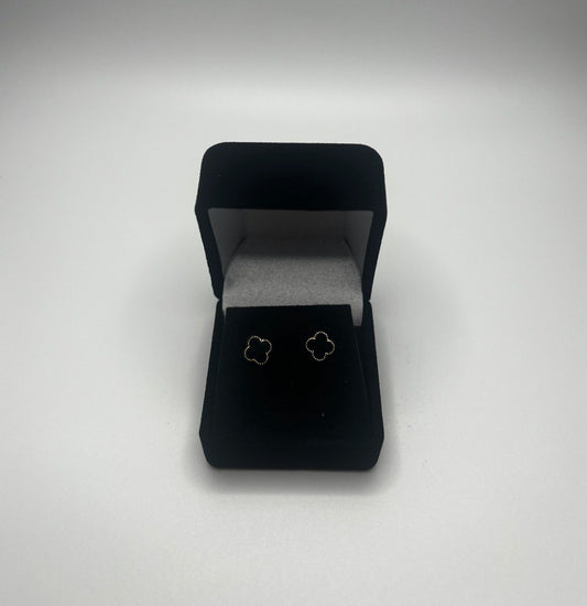 Clover Stud Earrings – Black