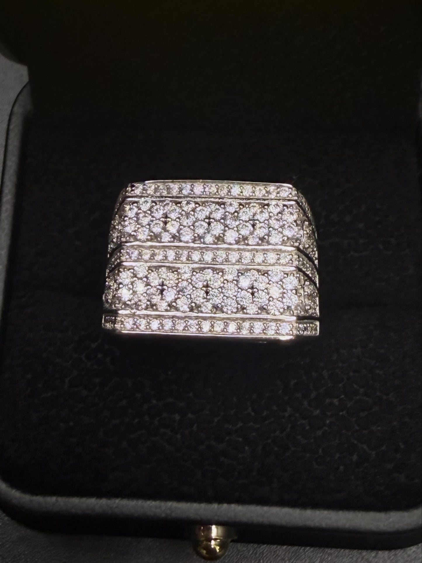 Iced Out Rectangular Ring - 925
Sterling Silver CZ| Size 9