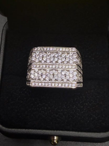 Iced Out Rectangular Ring - 925
Sterling Silver CZ| Size 9