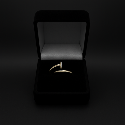 Gold Nail Ring with Sparkling Accents