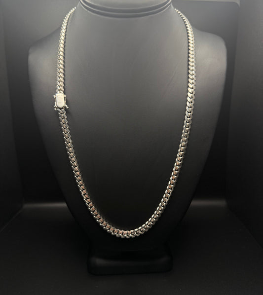 925 Sterling Silver Cuban Link Chain 6mm 24” - 55.1g