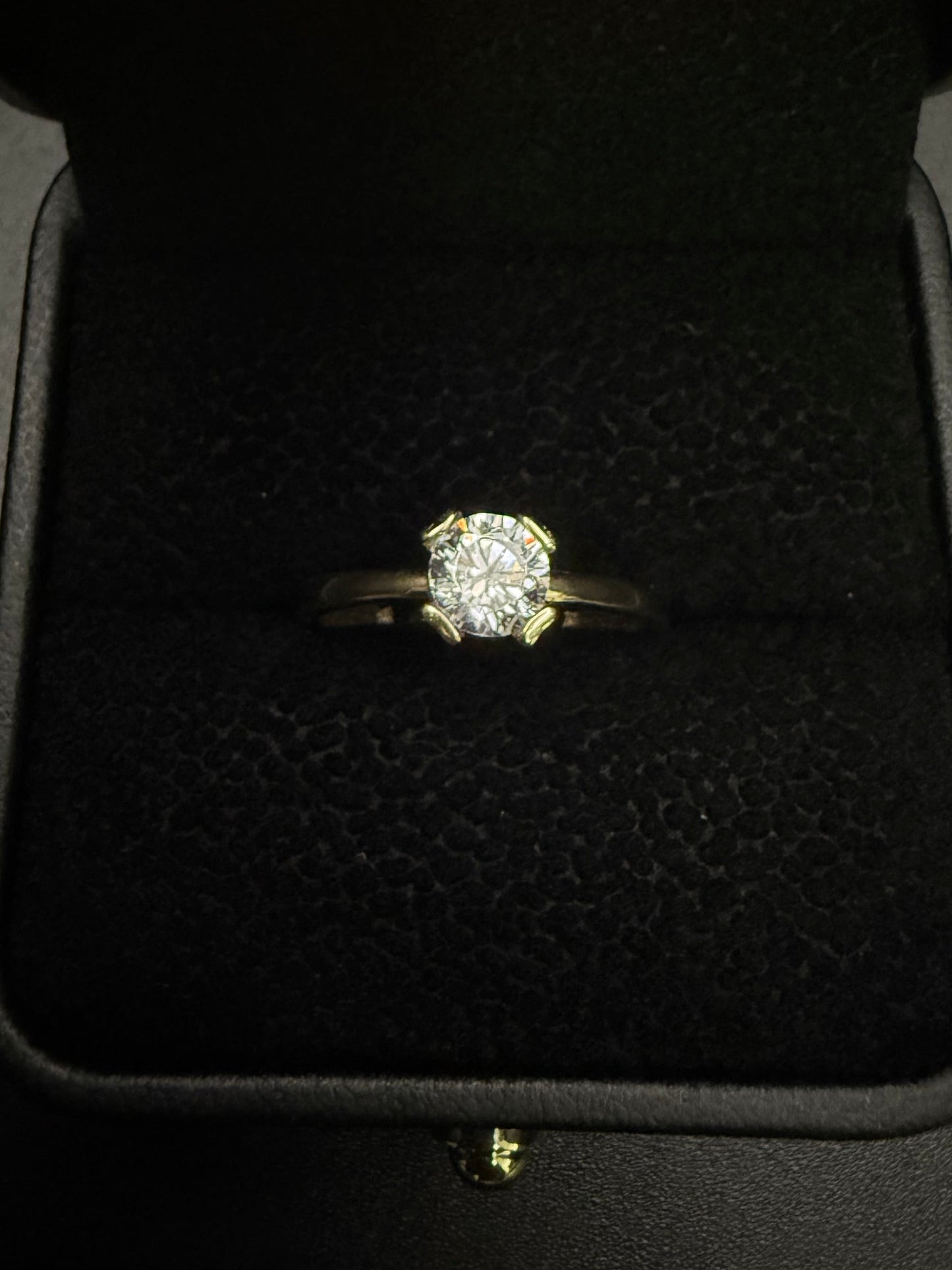 10K Gold Solitaire Ring with Brilliant Stone