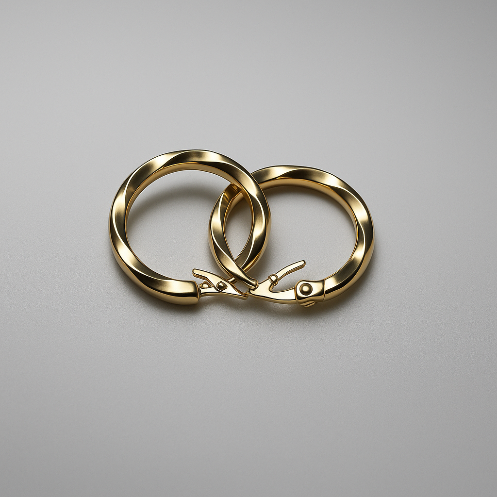 Yellow Gold Twisted Hoop Earrings