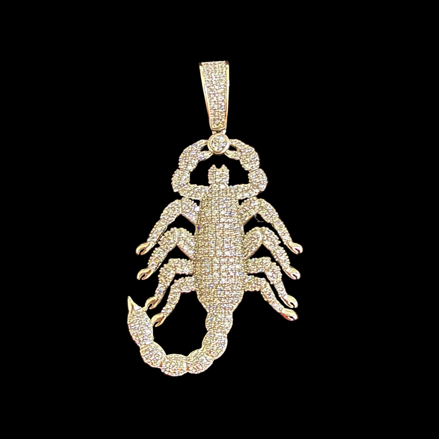 Iced Scorpion Pendant – Silver CZ Pendant