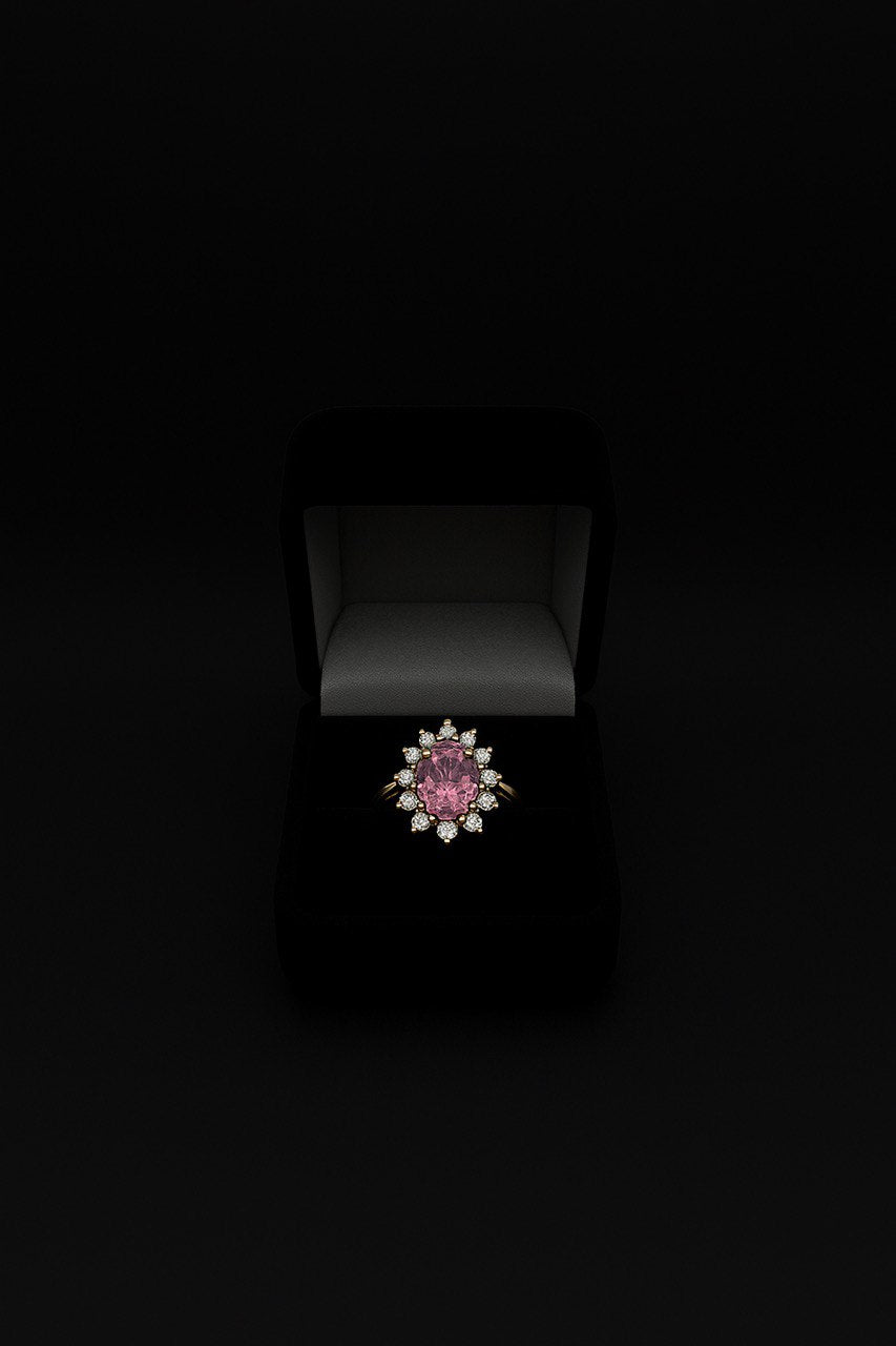 Gold Ring with Pink Stone