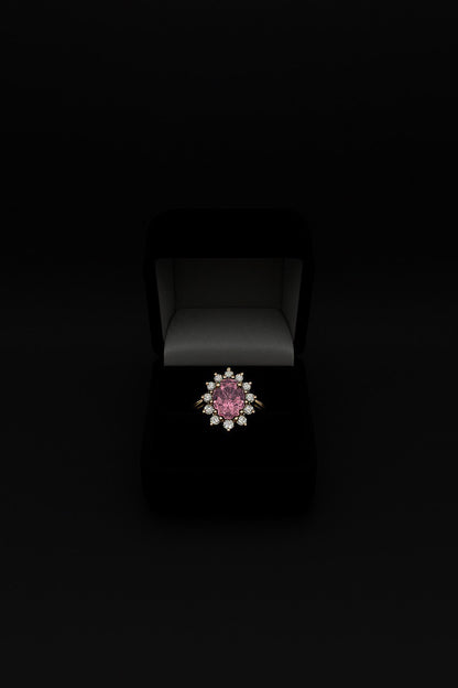 Gold Ring with Pink Stone