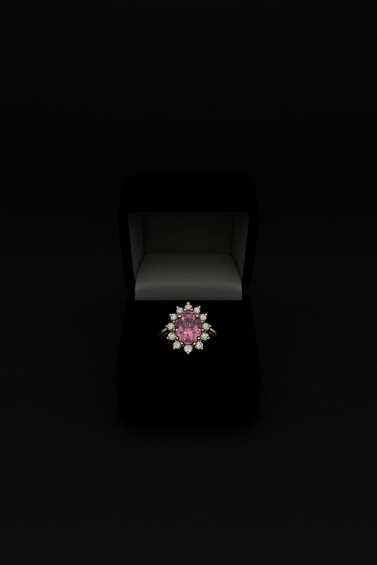 Gold Ring with Pink Stone
