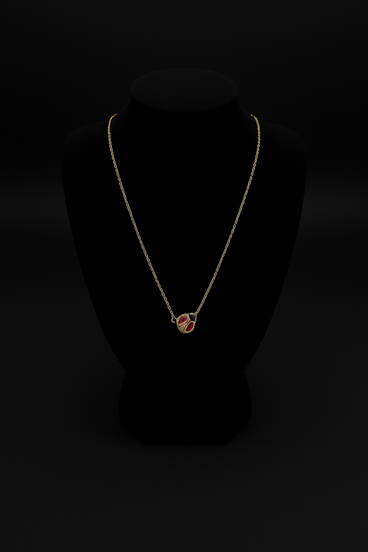 Ladybug Necklace 10k Gold