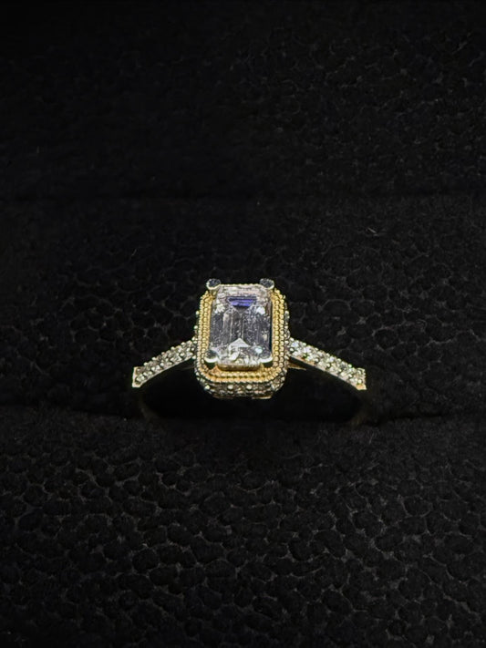 10K Gold Halo Engagement Ring
