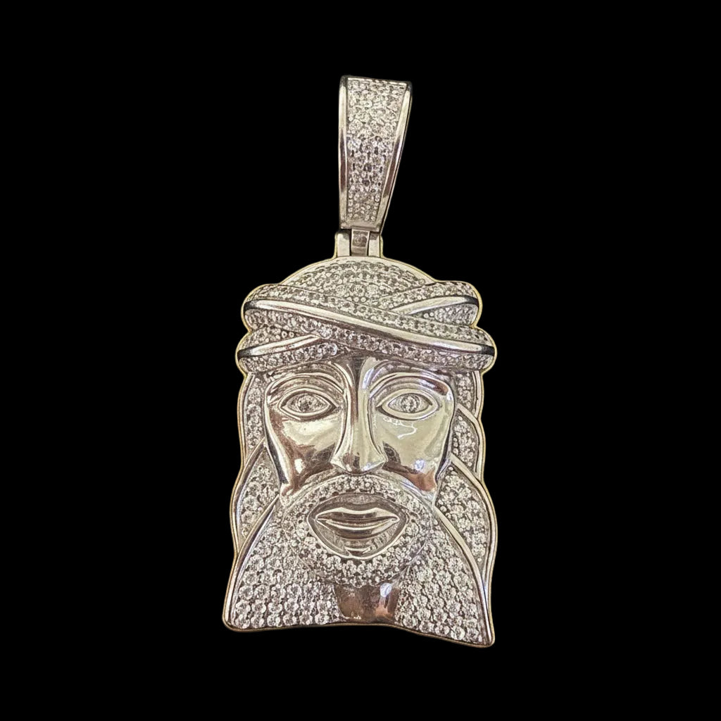Iced Out Jesus Piece Pendant – 925 Silver