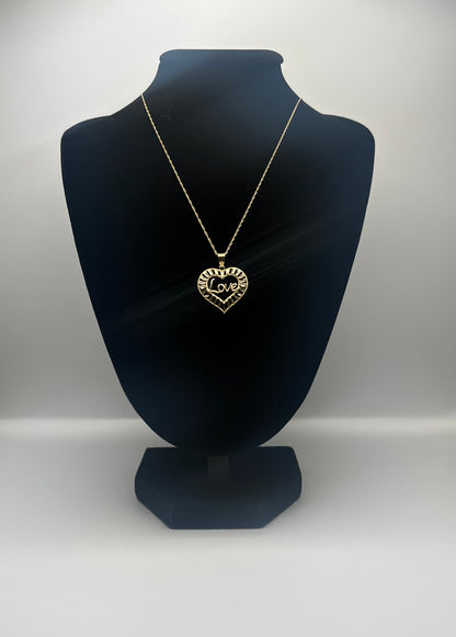Collar Corazón “Love” en Oro 10K