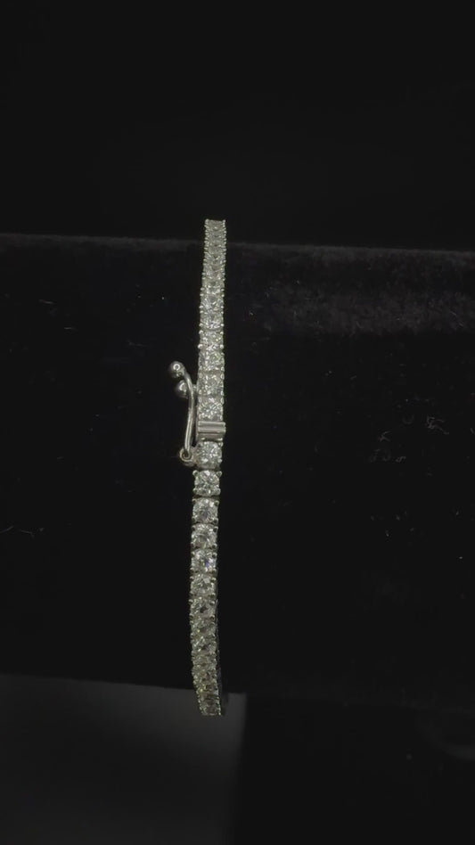 10K White Gold Tennis Bracelet 2.4mm 7" - Iced CZ